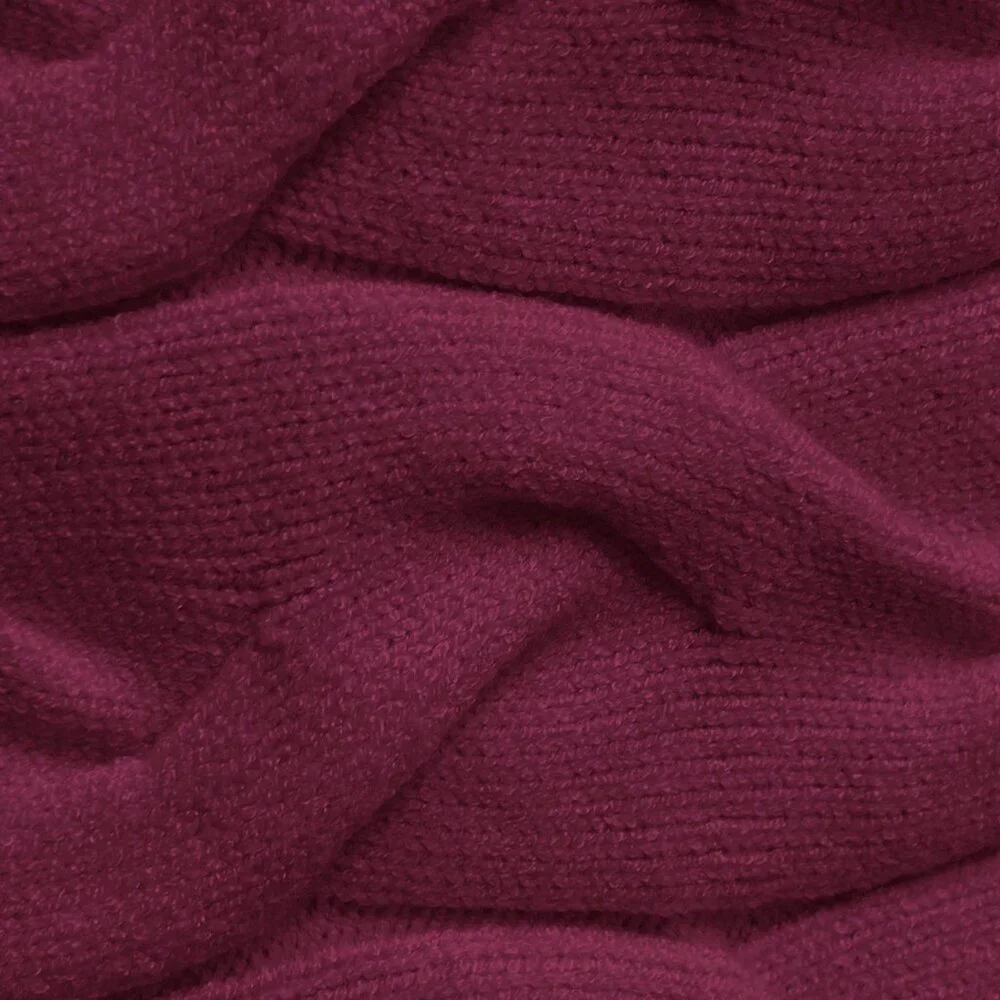 Burgundy Casual Women's Crossover Cable-Tie Elegant Sweater